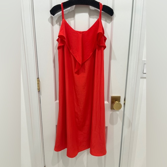 Gap Flounce Trimmed Slip Coral Dress Women’s Size M - Picture 1 of 6